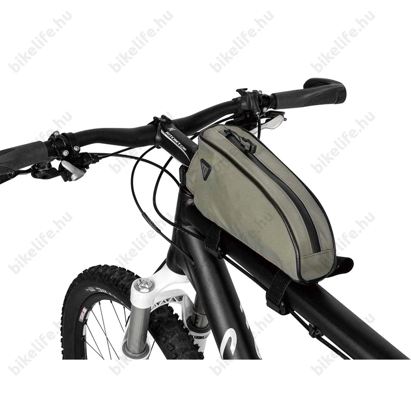 Topeak TopLoader váztáska kormány mögé, esővédő huzattal, khaki, 0,75 L kapacitással