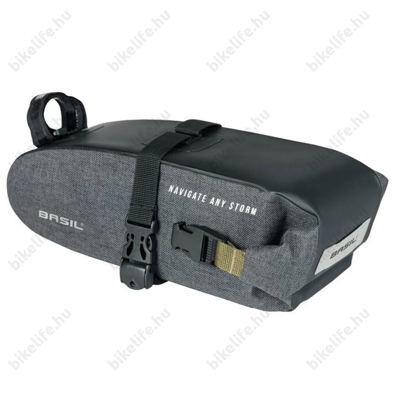 BASIL Navigator Storm vízálló tépőzáras nyeregcsőre rögzíthető táska fekete 1,5 L-es