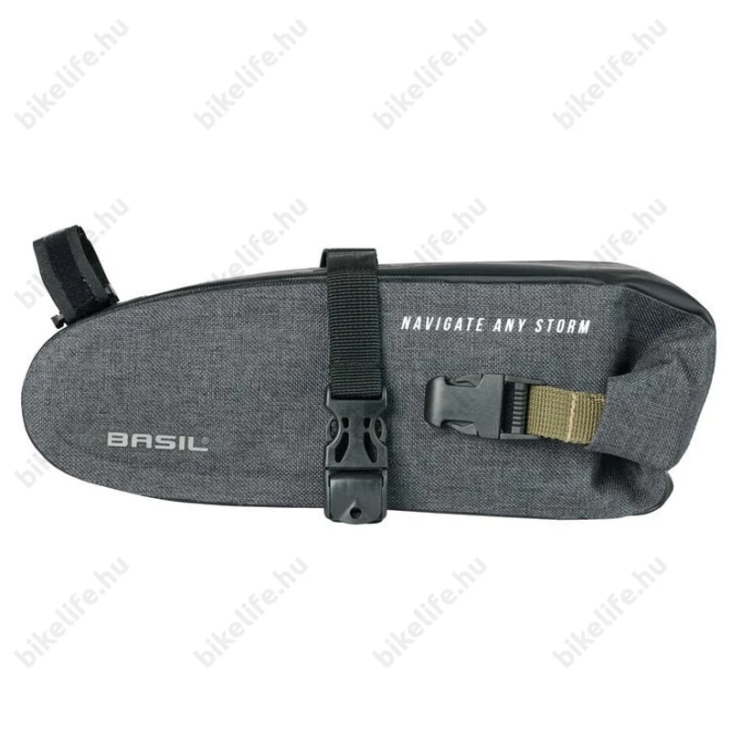 BASIL Navigator Storm vízálló tépőzáras nyeregcsőre rögzíthető táska fekete 1,5 L-es