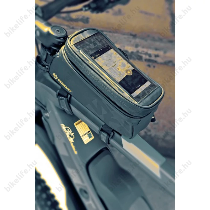 SKS Explorer Smart váztáska felsőcsőre, mobiltartóval, fekete, 1.35 L