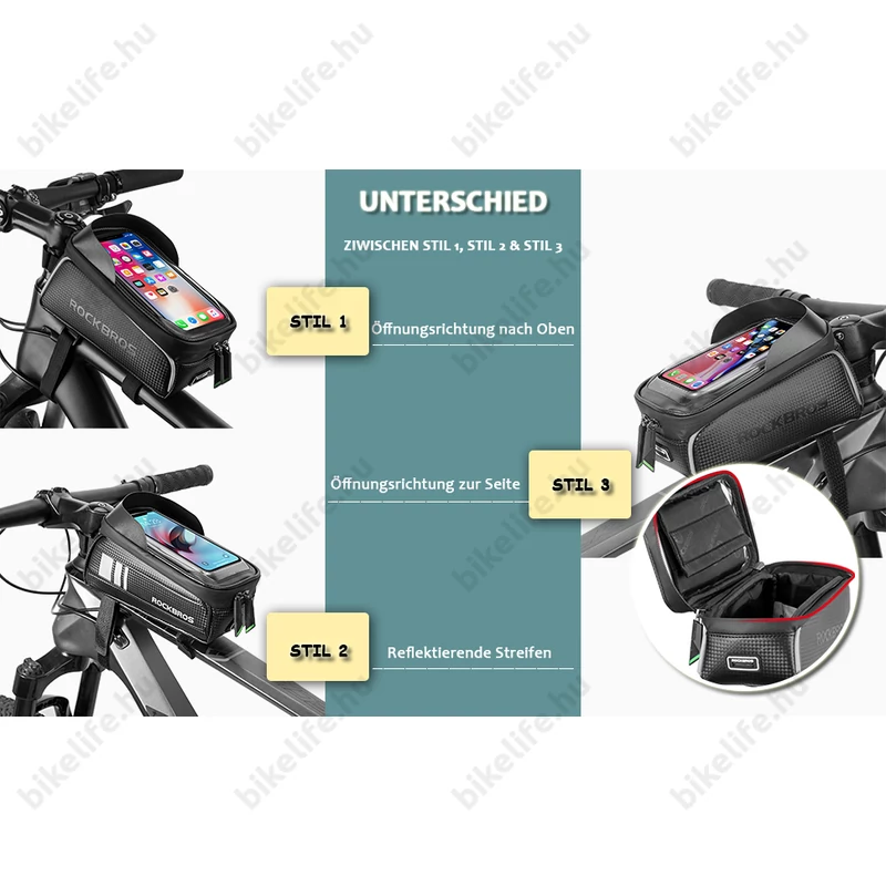 RockBros telefontáska felsőcsőre, tépőzáras, 6,5