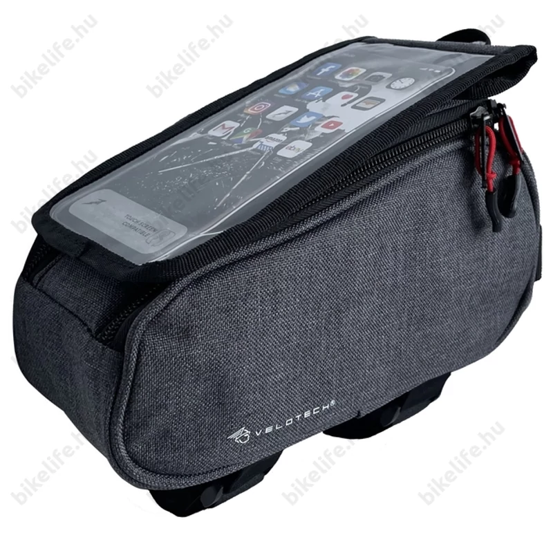 Velotech váztáska felsőcsőre nagy telefontartós, 2,2l, szürke