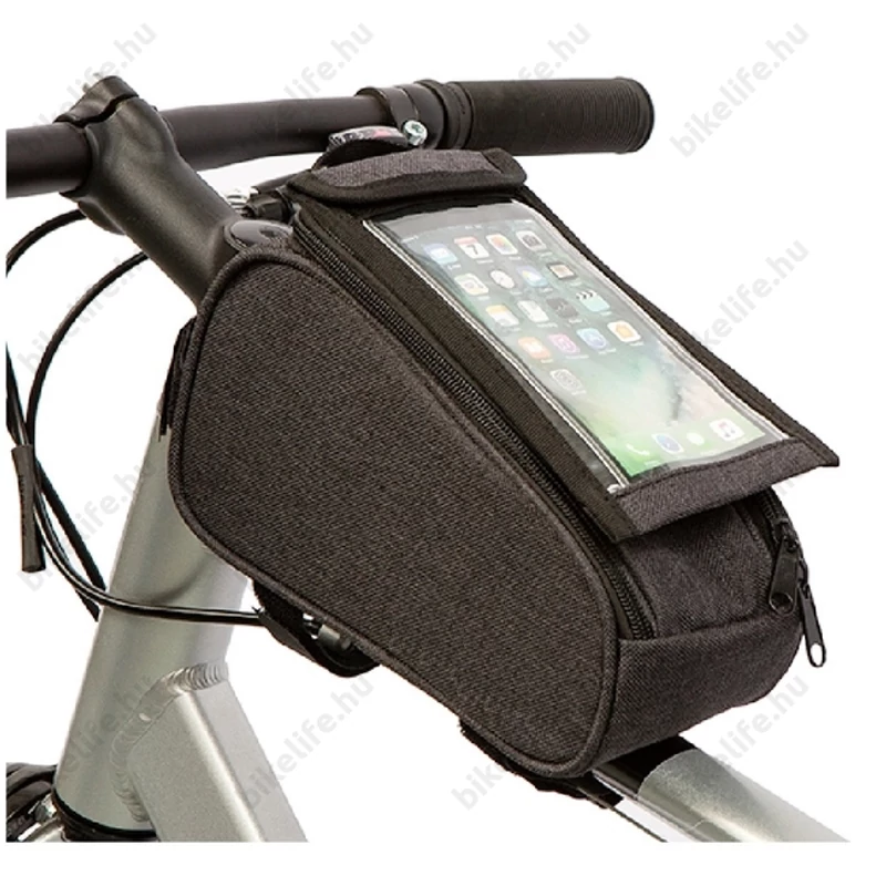 Velotech váztáska felsőcsőre nagy telefontartós, 2,2l, szürke
