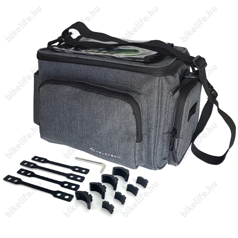 Velotech QR kormánytáska gyorsrögzítő adapteres 9l-es, fekete