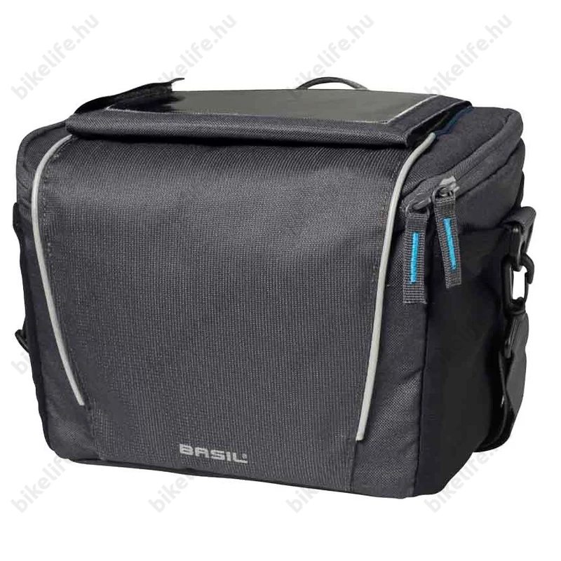 Basil Sport Design kormánytáska 7L telefontartóval, vízlepergető és fényvisszaverő, adapter nélkül
