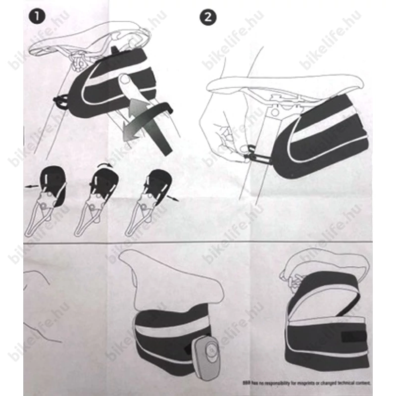 BBB StorePack nyeregtáska BSB-12 M, adapteres rögzítés, 0,64L, fekete