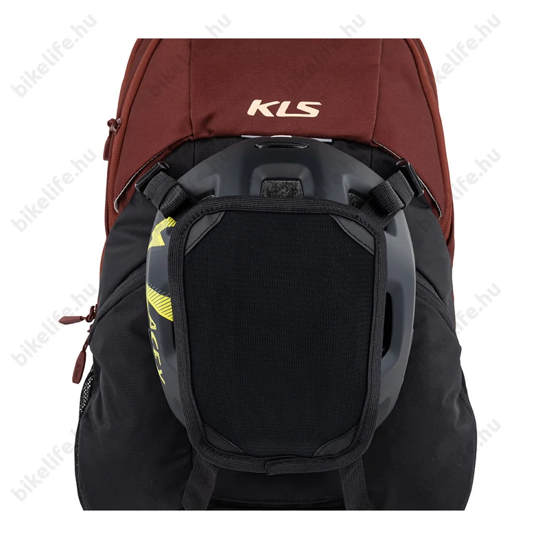 Kellys KLS Lane hátizsák 16L-es, italtartó zsák nélkül, esővédő huzat, protektor, bukó tartó, fekete/wine