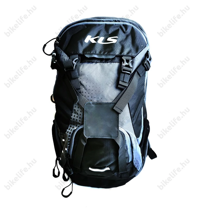 Kellys Lane kerékpáros hátizsák 16L-es, italtartó zsák nélkül, esővédő huzat, protektor, bukó tartó, fekete