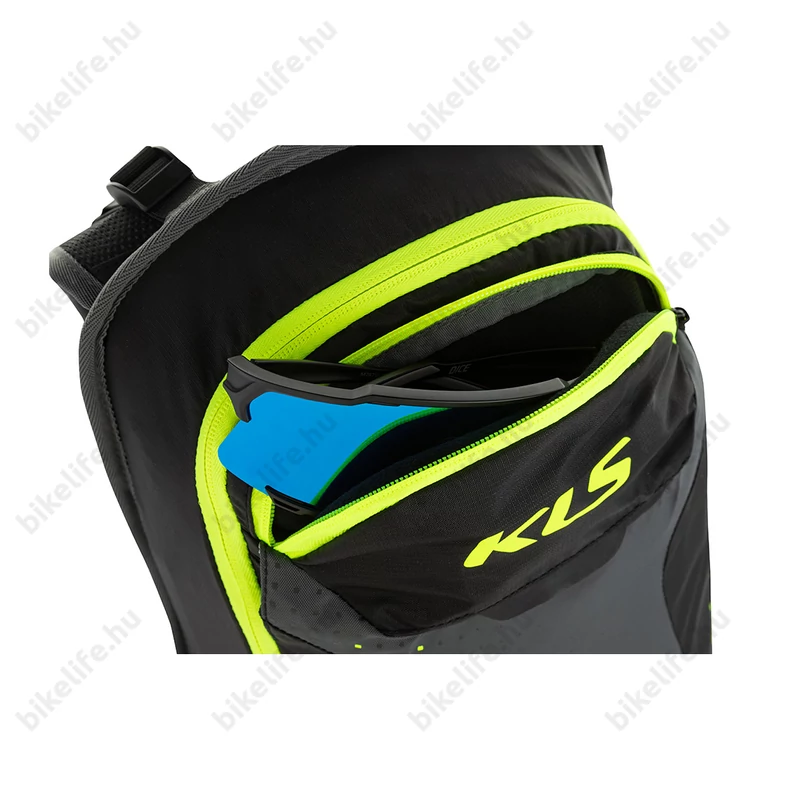 Kellys Lane 16 hátizsák italtartó rekesszel (italtartó zsák nem tartozék), 16 liter, fekete/lime