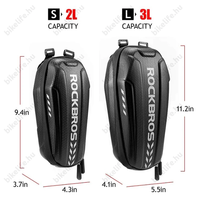 Rockbros Handlebarbox merevfalú táska e-rollerekhez 28 cm hosszú 3 liter űrtartalommal