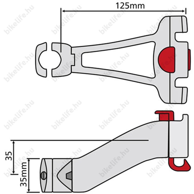 Klickfix kosártartó adapter kormányszárra, 22-26mm átmérőig, 5-7kg terhelhetőségű