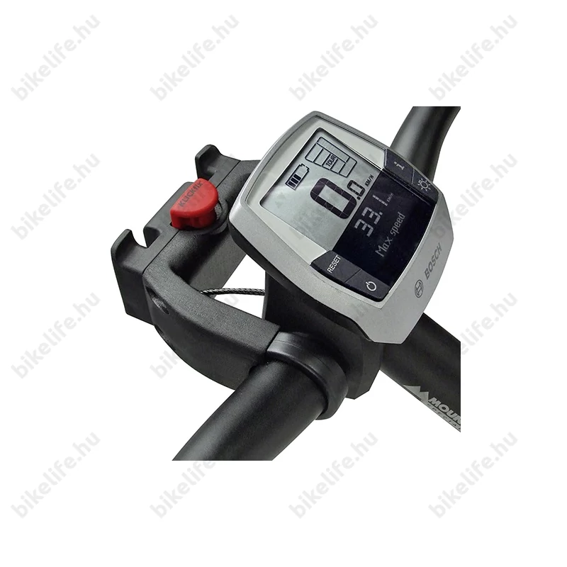 Klickfix kosártartó adapter kormányra, extra hosszú előrenyúlással, 22-26mm átmérőig, 7kg terhelhetőségű