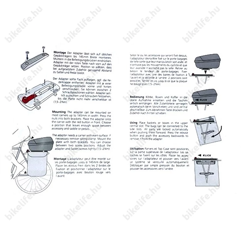 Adapter csomagtartóhoz Klickfix GTA zárható