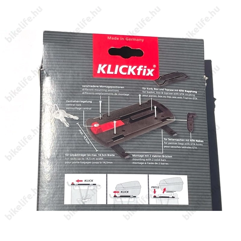 Adapter csomagtartóhoz Klickfix GTA zárható