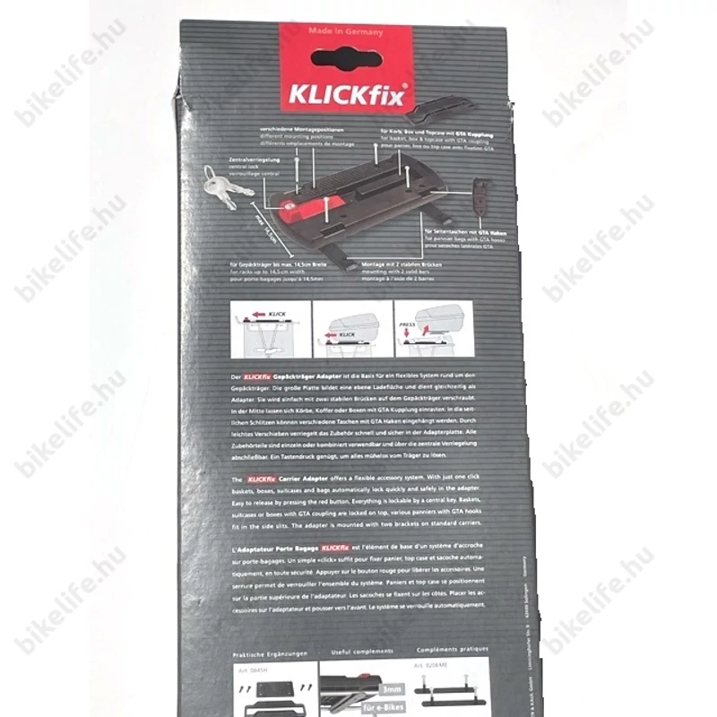 Adapter csomagtartóhoz Klickfix GTA zárható