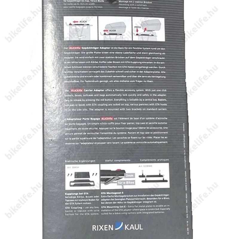 Adapter csomagtartóhoz Klickfix GTA zárható