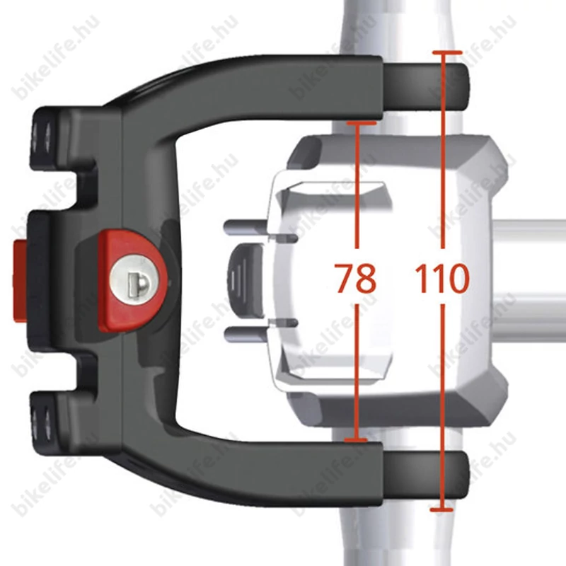 Klickfix zárható kosár és táskatartó adapter kormányra 22-31,8 mm átmérőig 7kg terhelhetőséggel