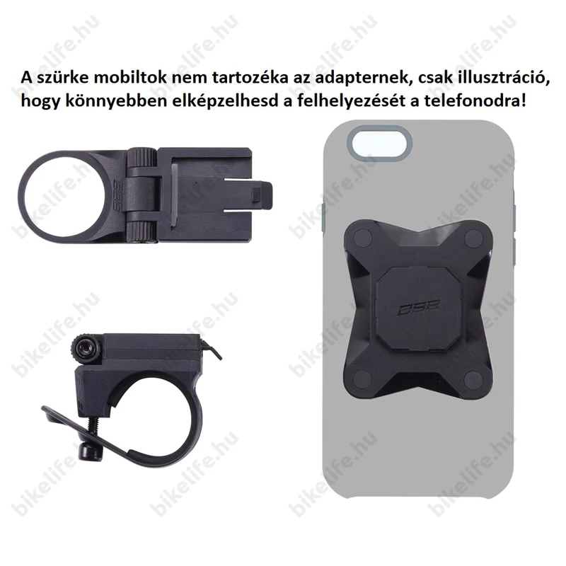 BBB BSM-41 Warden mobiltelefontartó, fekete, univerzális ragadós hátlappal tok nélkül