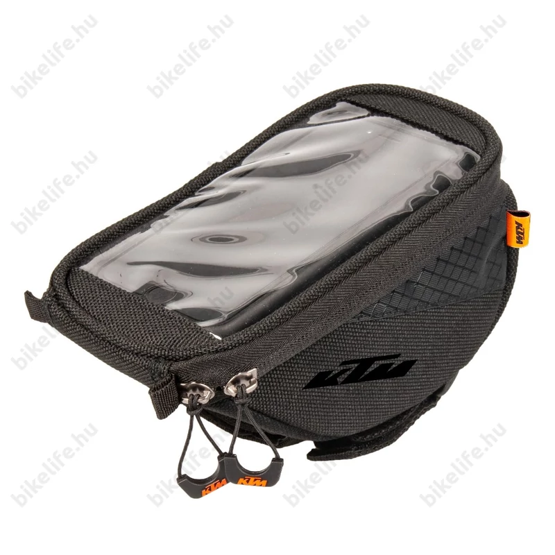 KTM Phone mobiltelefontartó táska kormányra, tépőzáras, 0,6L kapacitás, érintőképernyő kompatibilis