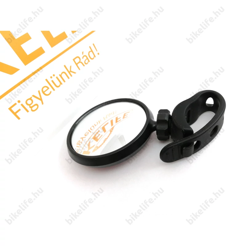 Tükör KTM bilincses 58x58mm szilikonpántos fekete/narancs