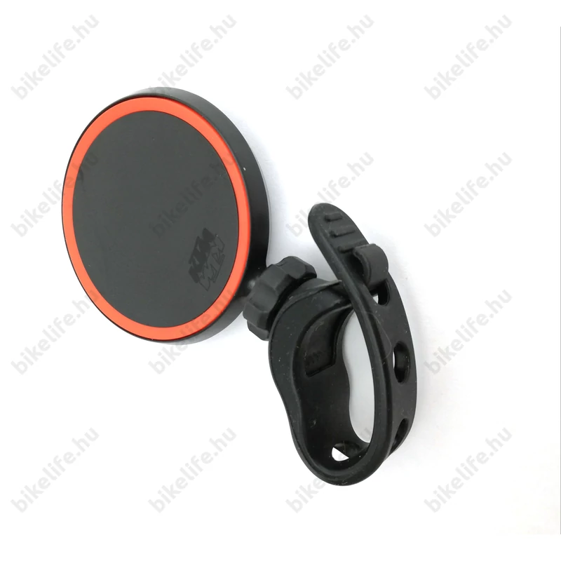 Tükör KTM bilincses 58x58mm szilikonpántos fekete/narancs