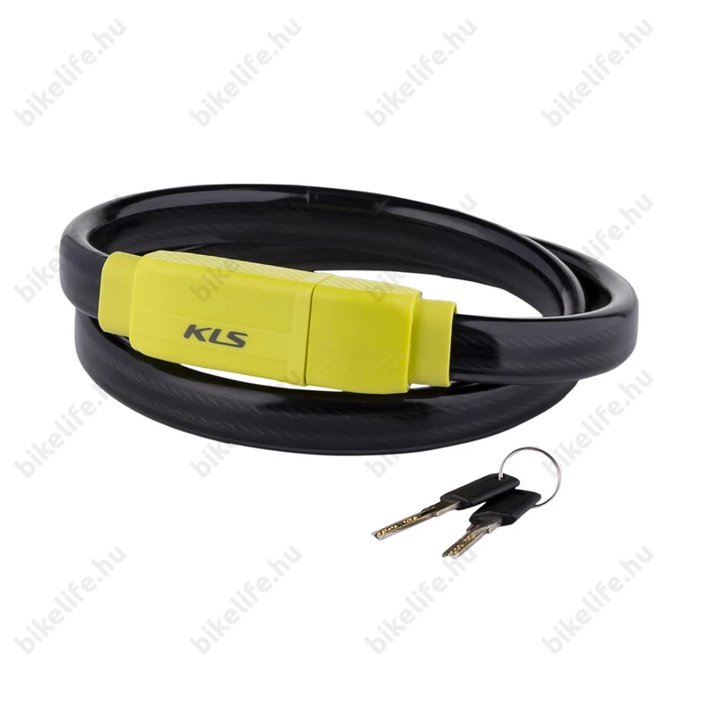 Kellys KLS Loop sodrony zár fekete/lime 90cm kulcsos