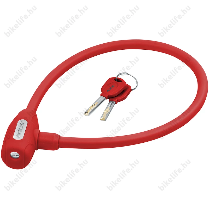 Zár Sodrony Kellys Jolly piros 65 cm kulcsos