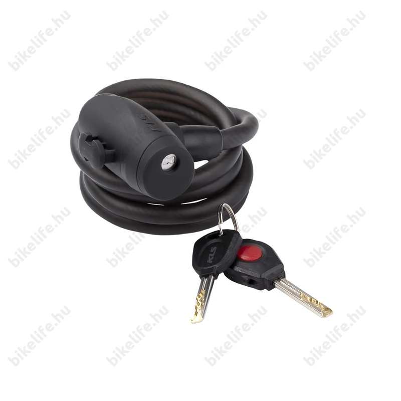 Kellys KLS COIL spirálzár 10x1200mm kerékpárra szerelhető tartóval, LED-es kulccsal