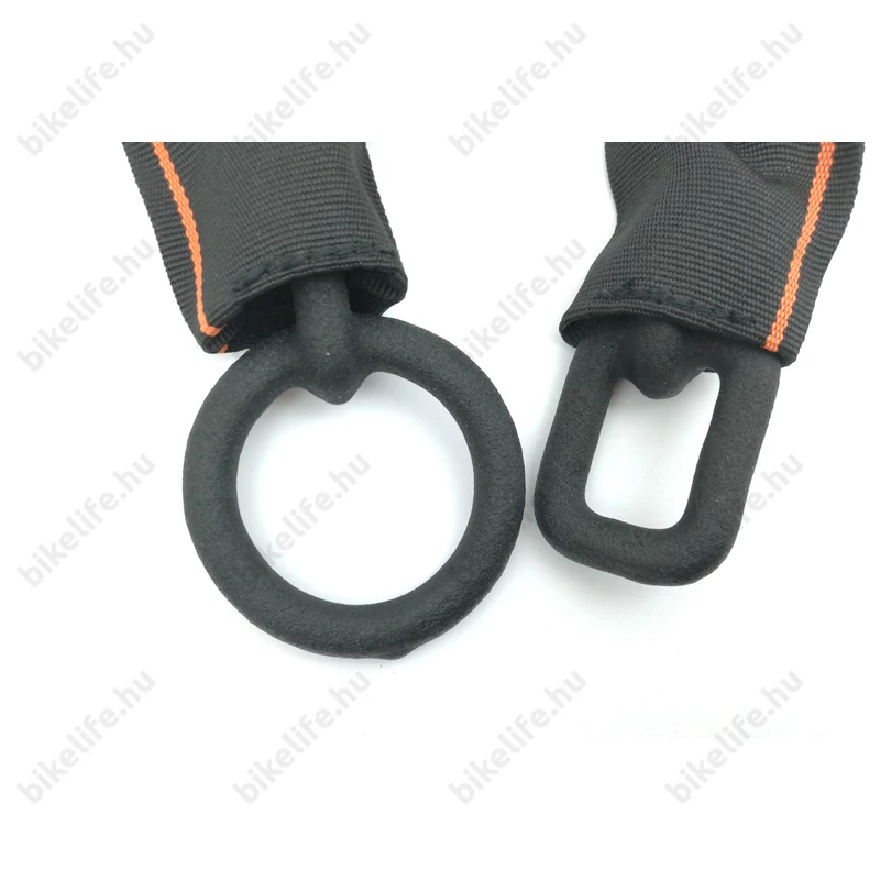 Zár U KTM 5mm átmérőjű 120cm hosszú lánccal, fekete/narancs, számkombinációs