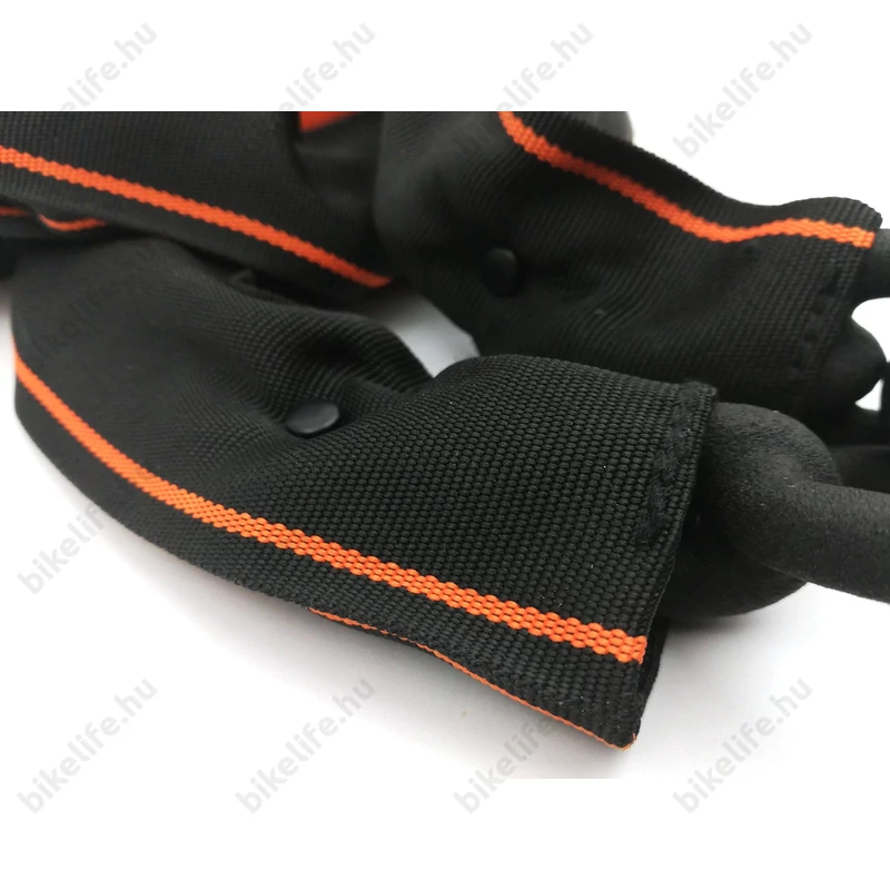 Zár U KTM 5mm átmérőjű 120cm hosszú lánccal, fekete/narancs, számkombinációs