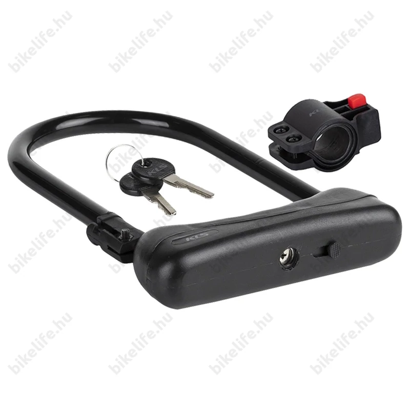 Kellys KLS Alert Plus U lakat 12 mm-es acélból hordozó tartóval 165x245 mm kulcsos zárral