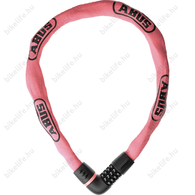 Abus Tresor 6807C/110 láncos kerékpárzár rose blush színben egyedileg beállítható számkombinációval