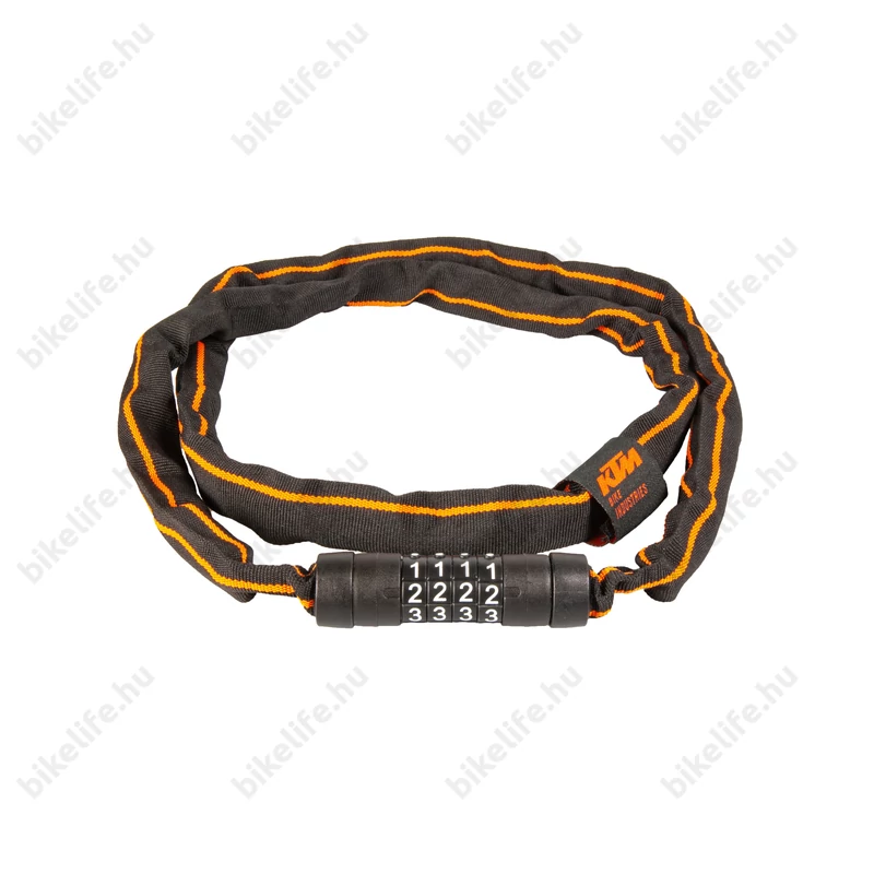 Zár Lánc KTM Chain Lock 120cm, 3,5mm szemátmérő, fekete/narancs