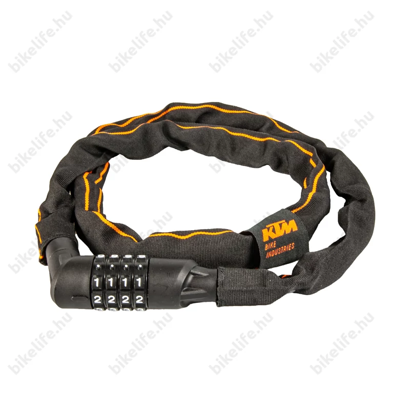 Zár Lánc KTM Chain Lock 120cm, 5mm szemátmérő, fekete/narancs