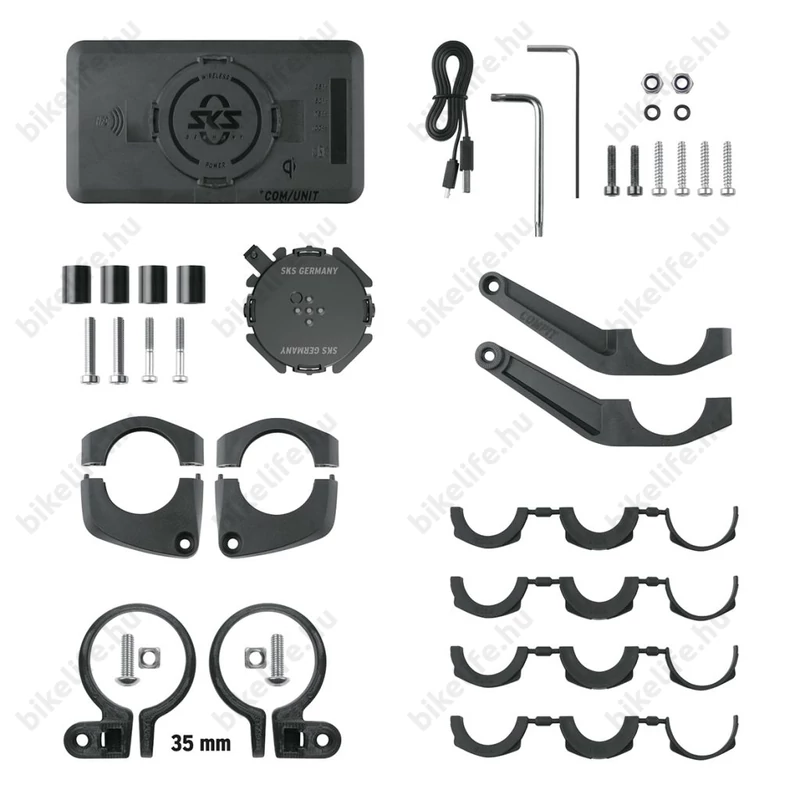 SKS Compit+/Power mobiltelefon tartó 10.000mAh powerbank, vezetéknélküli töltő, NFC, Bosch Nyon kijlezővel komp. 2020-ig