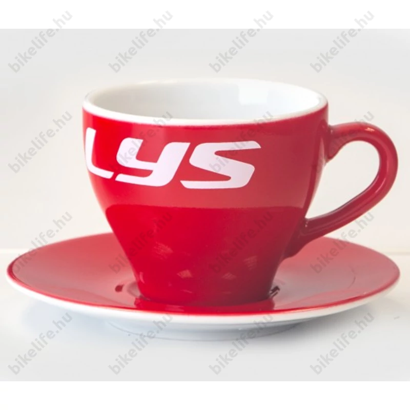 Kellys kávés csésze alátéttel 70 ml Espresso méret piros/fehér díszdobozban