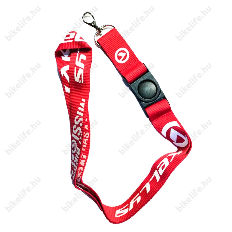 Kellys kulcstartó nyakba akasztó, piros/fehér