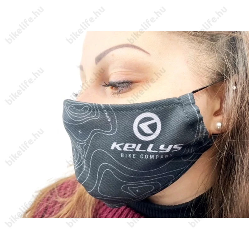 Ajándéktárgy Kellys pamut Maszk, női ergonómiával, fekete/fehér