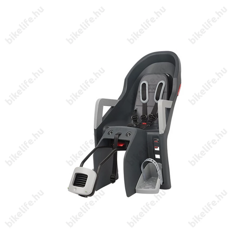 Polisport Guppy RS dönthető gyerekülés hátsó, vázra szerelhető, sötétszürke/ezüst