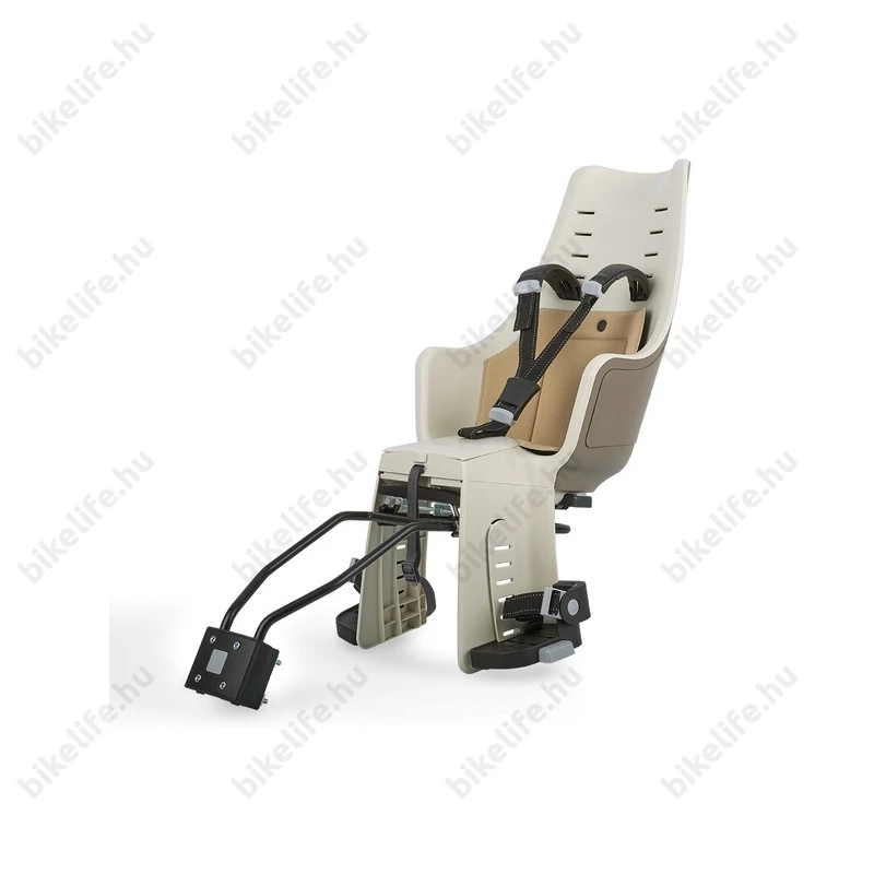 Bobike Exclusive Maxi gyerekülés hátsó vázra és csomagtartóra is, 22kg-ig, 3 pontos öv, szafari szürke