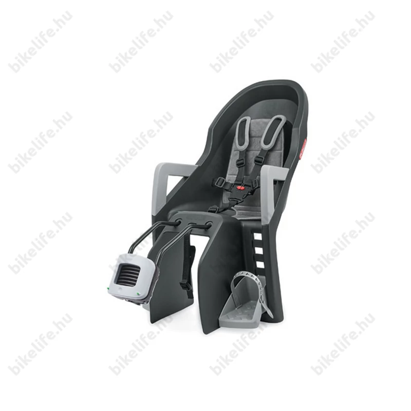 Polisport Guppy Maxi+ gyerekülés hátsó vázra, sötétszürke/ezüst