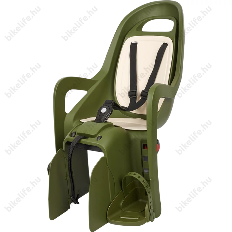 Polisport Groovy RS Plus gyerekülés hátsó vázra szerelhető dönthető, sötétzöld/krém