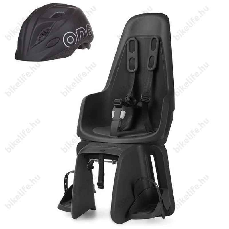 Bobike ONE maxi gyerekülés hátsó vázra és csomagtartóra is + gyereksisak XS-es méretben, fekete