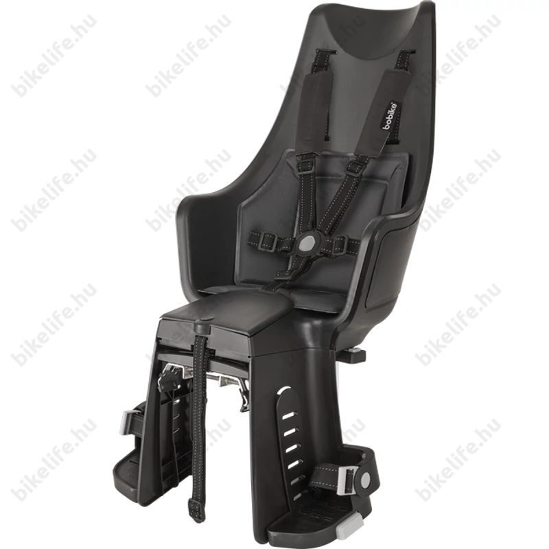 Bobike Exclusive Maxi Plus gyerekülés hátsó vázra, 22kg-ig, 5 pontos öv, fekete