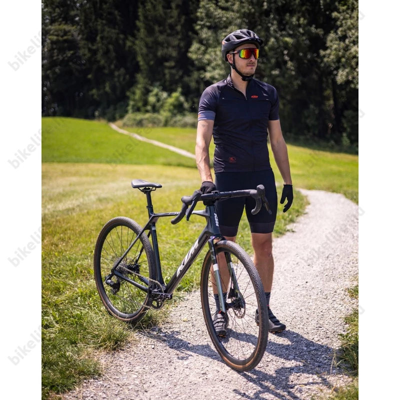 KTM Factory Line rövid ujjú kerékpáros mez fekete narancs logóval L