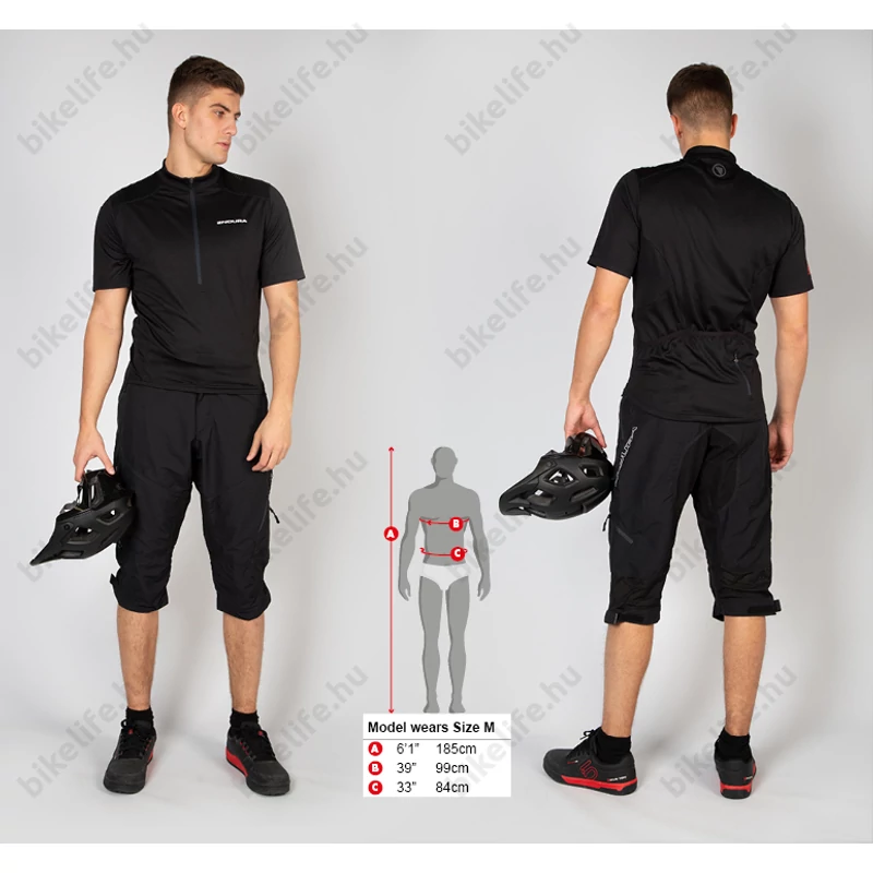 Endura Hummvee rövid ujjú kerékpáros mez fekete M-es