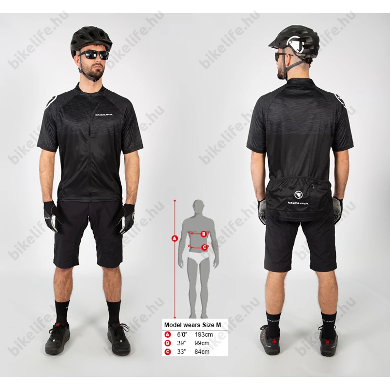 Endura Hummvee Ray Jersey rövid ujjú kerékpáros mez fekete XXL-es