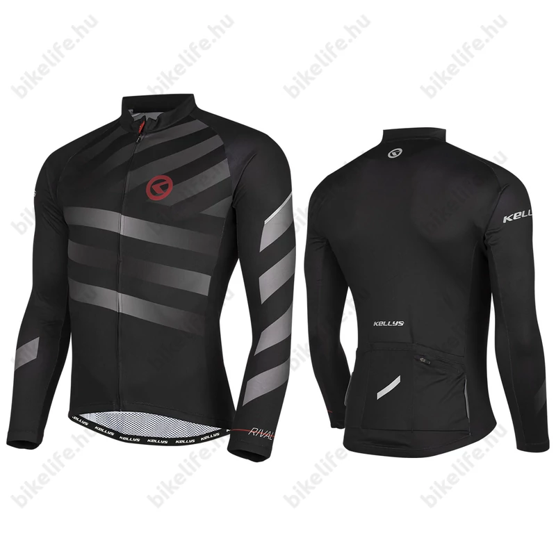 Kellys Rival Grey, hosszú ujjú kerékpáros mez fekete/szürke M