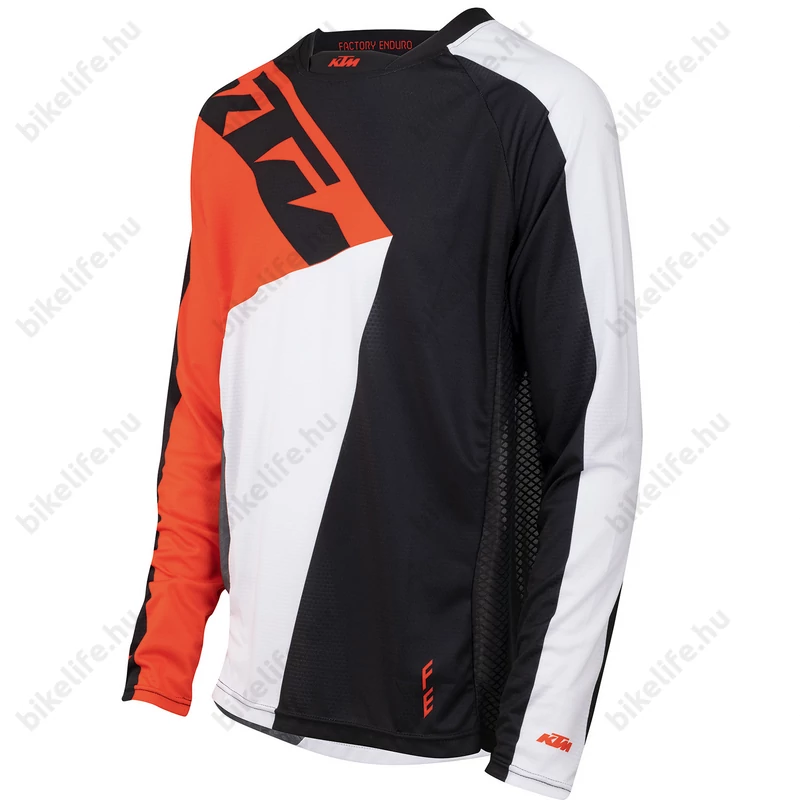 KTM Factory Enduro hosszú ujjú kerékpáros mez fekete/fehér/narancs L