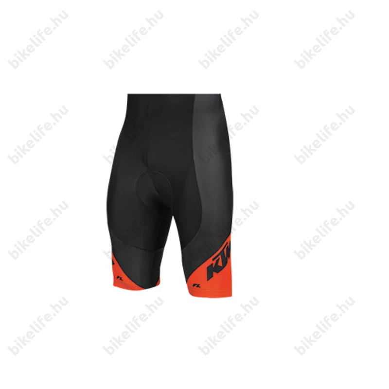 Nadrág rövid KTM Factory Youth gyerek kantár nélkül, betéttel fekete/narancs 152cm